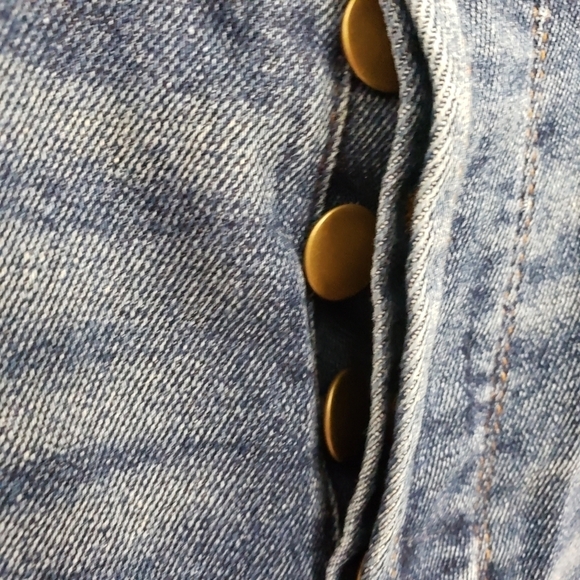 Evereve the Eve Straight High-Rise Medium Wash Button Fly Jeans Women's Sz 25 - Picture 4 of 9